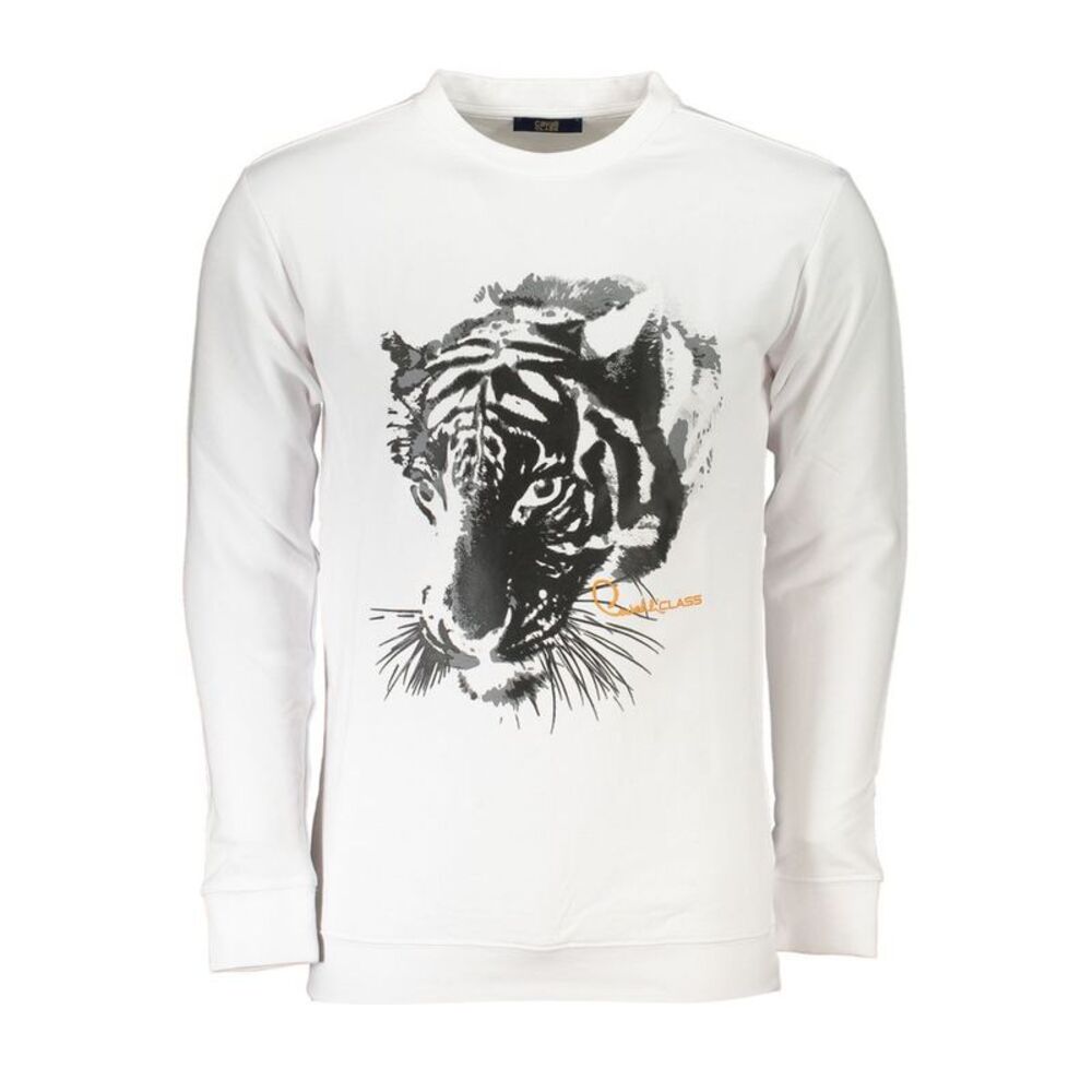 Cavalli Class White Cotton Men Men's Sweatshirt